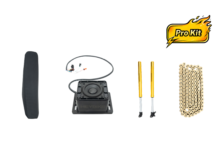 Heybike Villain electric dirt bike Pro Kit accessories