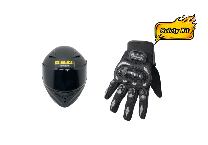 bike helmet kit Leatt - V26 Moto 8.5 Superhero Design with the Warning tail light Helmet & Gloves Safety Kit