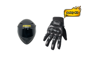 Heybike Sports safety kit with full-face helmet and gloves