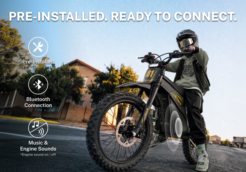 Heybike V1 Electric Dirt Bike with Bluetooth Speaker Pre-Installed