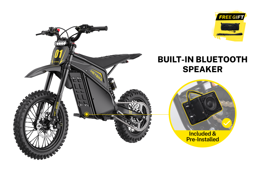 Heybike V1 Electric Dirt Bike with Bluetooth Speaker Pre-Installed