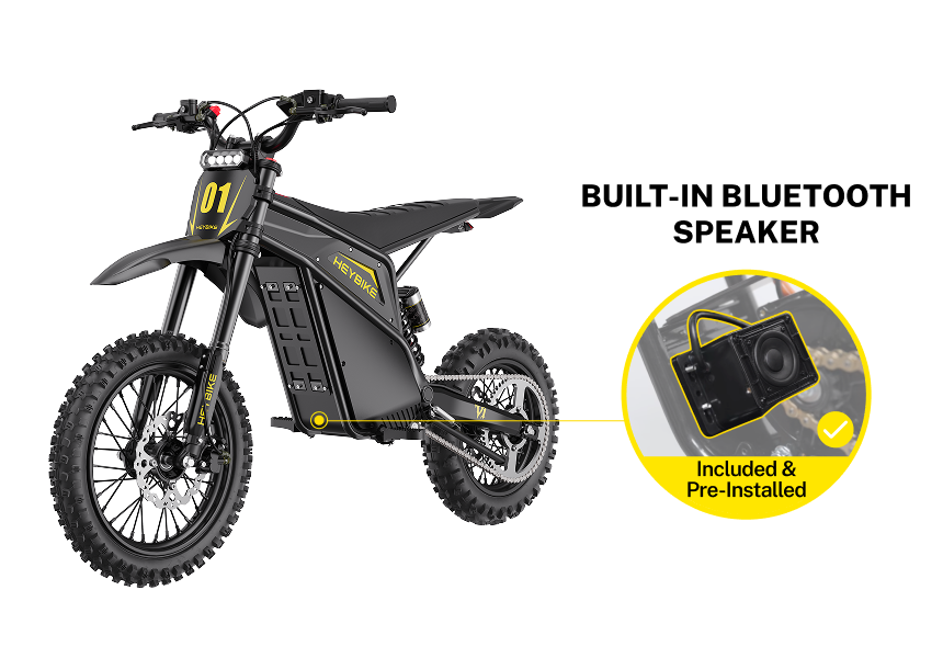 Heybike V1 Electric Dirt Bike with Bluetooth Speaker Pre-Installed