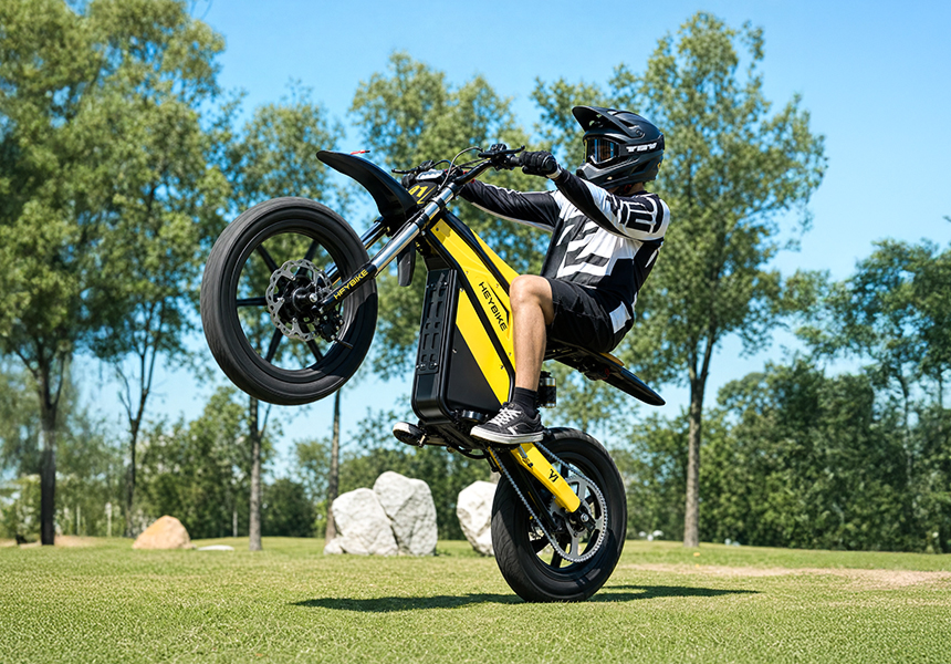 Heybike V1 Electric Dirt Bike + Supermoto Tire Set