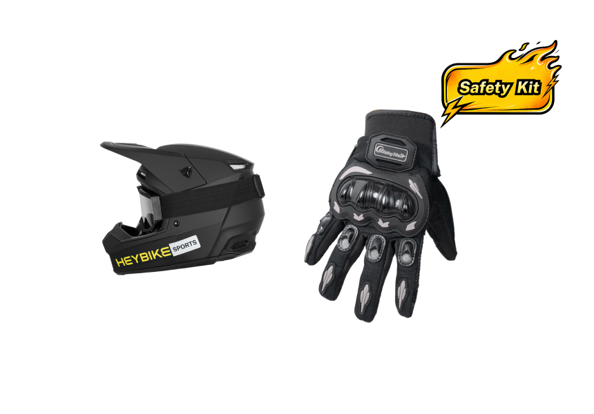 Heybike Sports off-road helmet and gloves safety kit