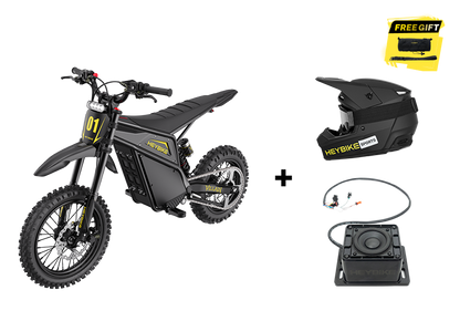 Heybike Villain Black with helmet and Bluetooth speaker