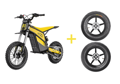 Heybike Villain Classic electric dirt bike with Supermoto tire set
