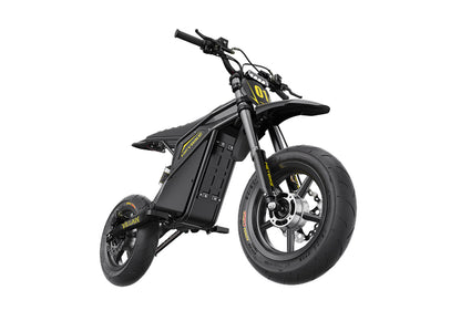 Heybike Villain Midnight Black electric dirt bike with Supermoto tires
