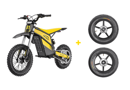 Heybike Villain electric dirt bike with Supermoto tire set