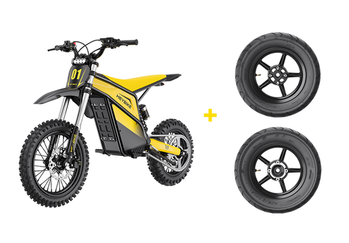 Heybike V1 E-Dirt Bike + Supermoto Tire Set